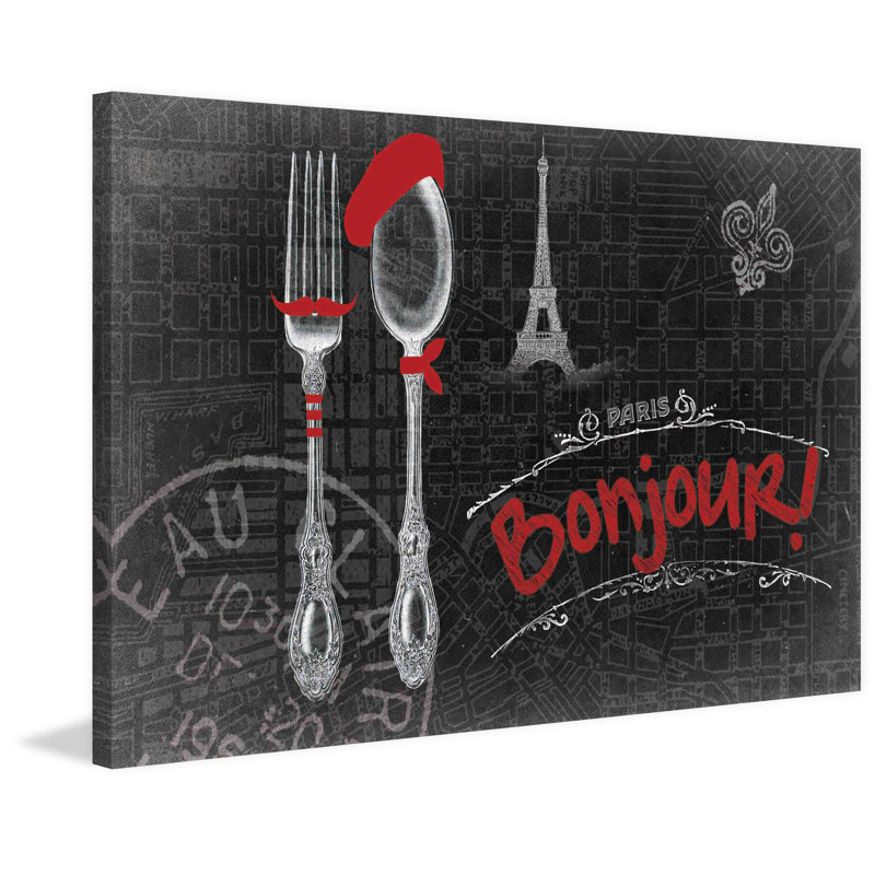 Bonjour - Reproduction de publicité sur toile tendue, H 30 po x l 45 po x 1,5 po