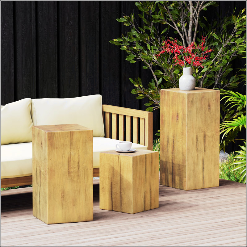 Tables d'appoint empilables de style rétro rétro, table d'appoint à colonne carrée MGO pour le salon, la chambre à coucher et le bureau, polyvalente et durable