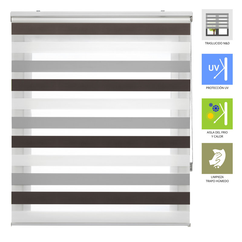 Semi Sheer Zebra Shades, 100x180, brown-grey-white