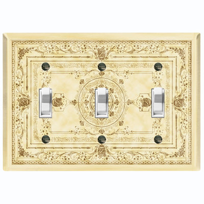 Élégante plaque de tapis beige à motif de tapis à 3 bandes