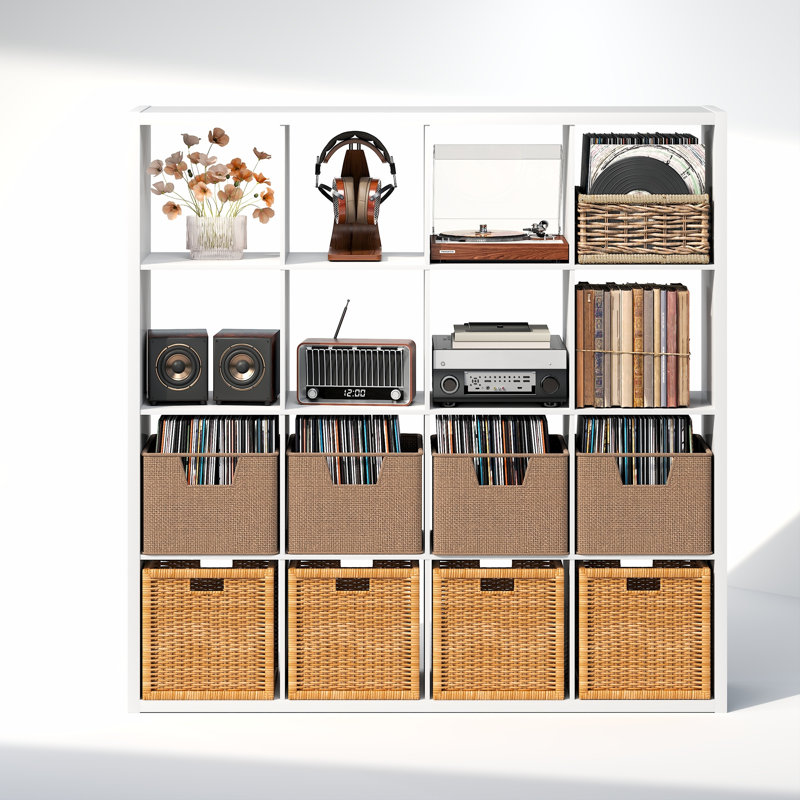 Cubicle 147.19cm H Media Shelves, White