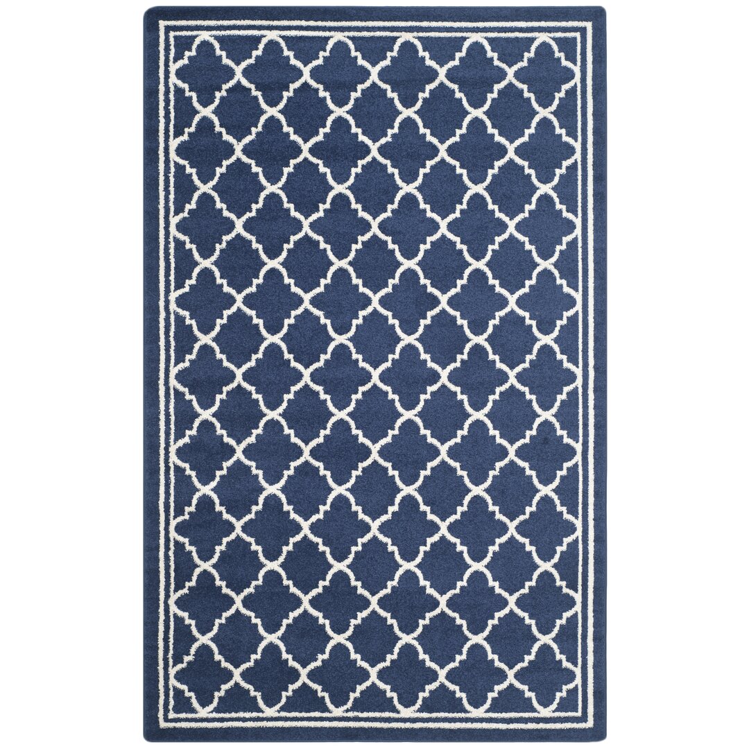 Teppich Dayana in Marineblau/Neutral