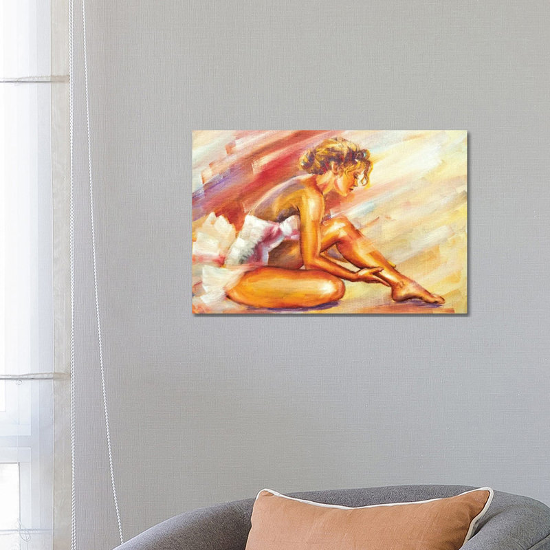 Beautiful Sitting Ballerina by Valenty - Gallery-Wrapped Canvas Giclée on Canvas, Wrapped Canvas