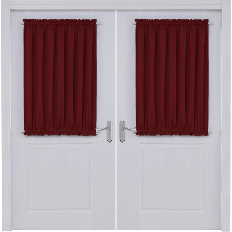 Nuhamin Blackout Curtain Pair, 137cm wide x 102cm high, Red
