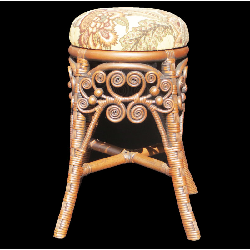 Tabouret classique en osier, Blanc délavé, Délice