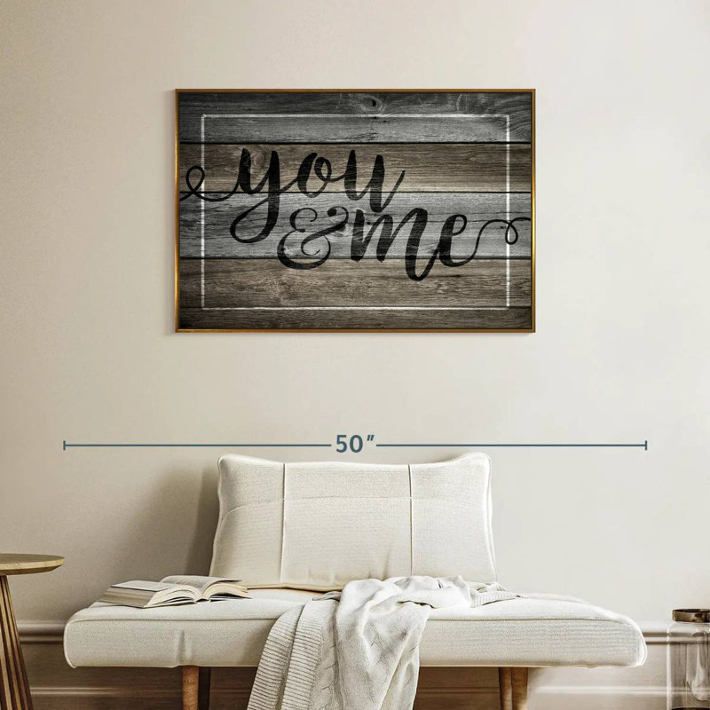 Plaque murale "You And Me", Cadre flottant doré, 37 po x 25 po