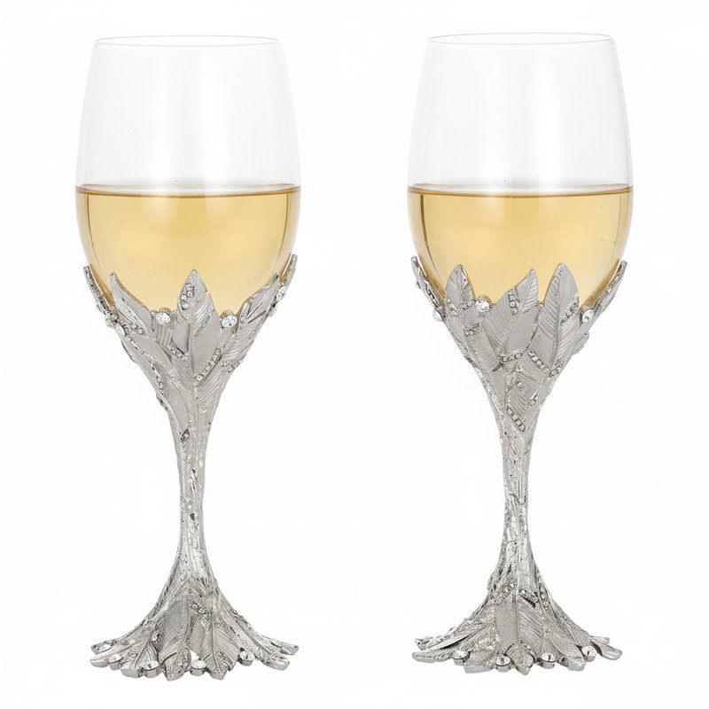 Preen Handmade Red Wine Glass, Silver