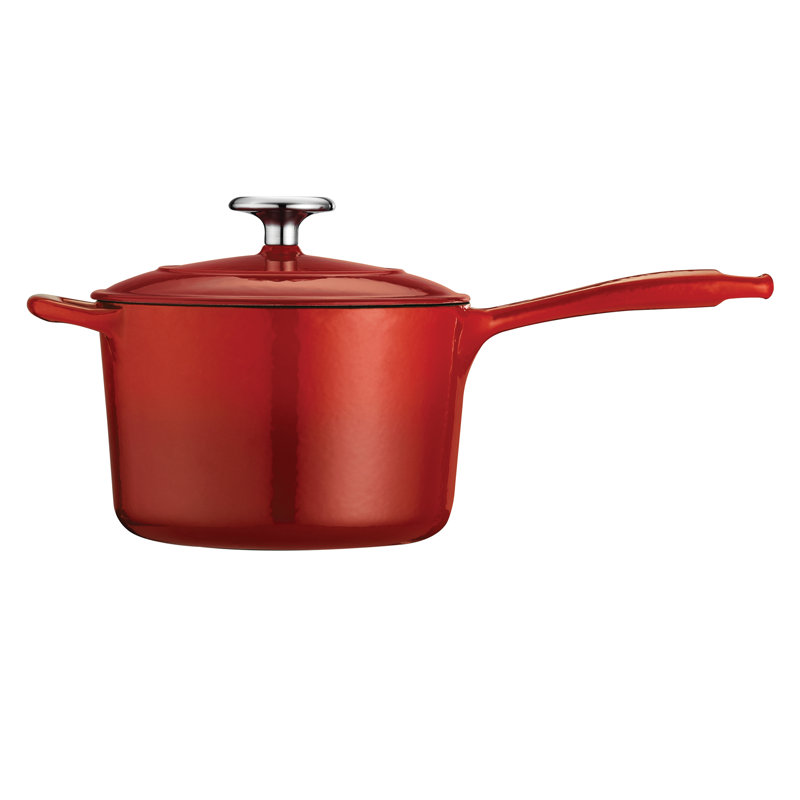 Tramontina Bestow Enameled Cast Iron Covered Saucier, Gradated Red, 3 qt.