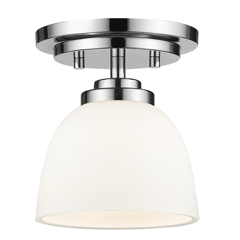 Plafonnier semi-encastré 1 lumière 6 po Cardiff, Nickel brossé