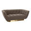 Granby - Sofa deux places en tissu taupe glamour et or