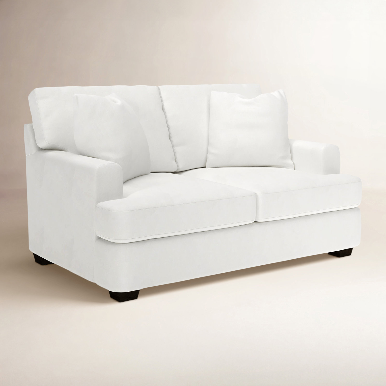 Emilio 65'' Upholstered Loveseat, Classic Bleach White