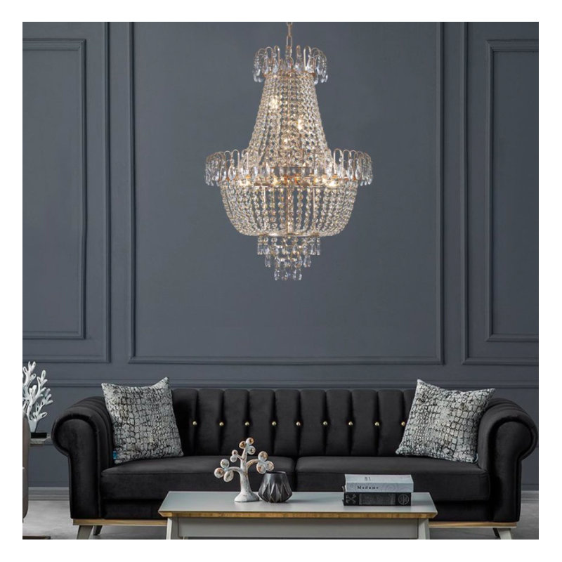 Lustre en cristal de luxe contemporain