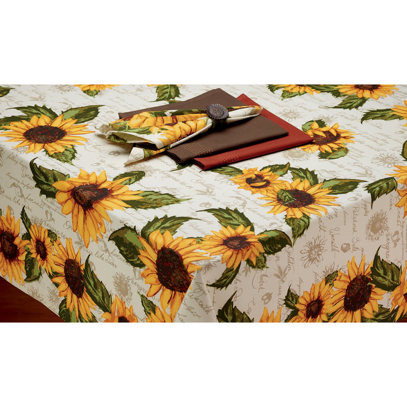 Quenemo Floral 100% Cotton Tablecloth, 84" L x 60" W