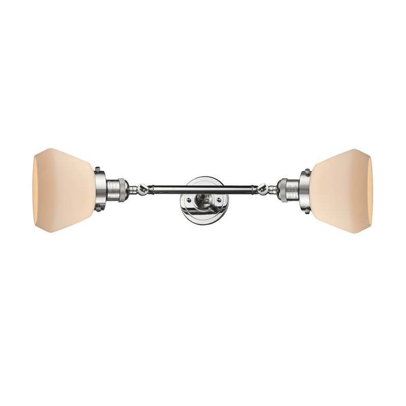 Éclairage pour meuble-lavabo 2 lumières rétro Lasseter, Chrome poli, DEL, Plaqué couleur fumée