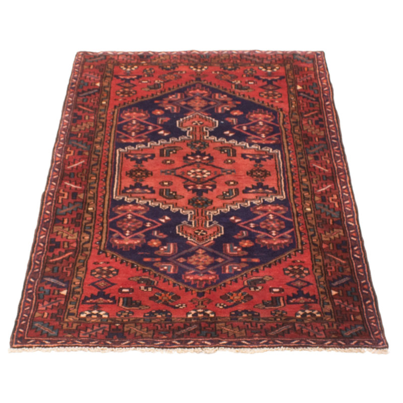 Tapis rouge fait à la main unique 4 pi 2 po x 6 pi 11 po Andelz