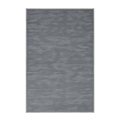 Machine Washable Solid Gray Area Rug
