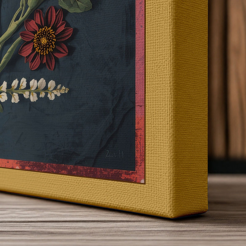 Specimens Botanical - Wrapped Canvas, 30x20 - 76.2 x 50.8 cm, Ochre Border