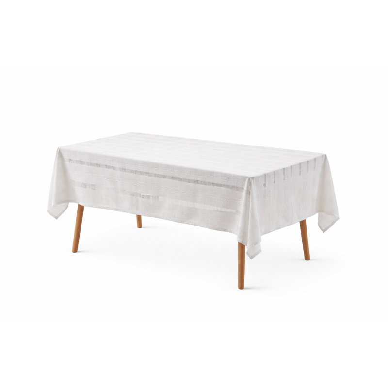 Nappe tissée en jacquard Farmhouse, Blanc