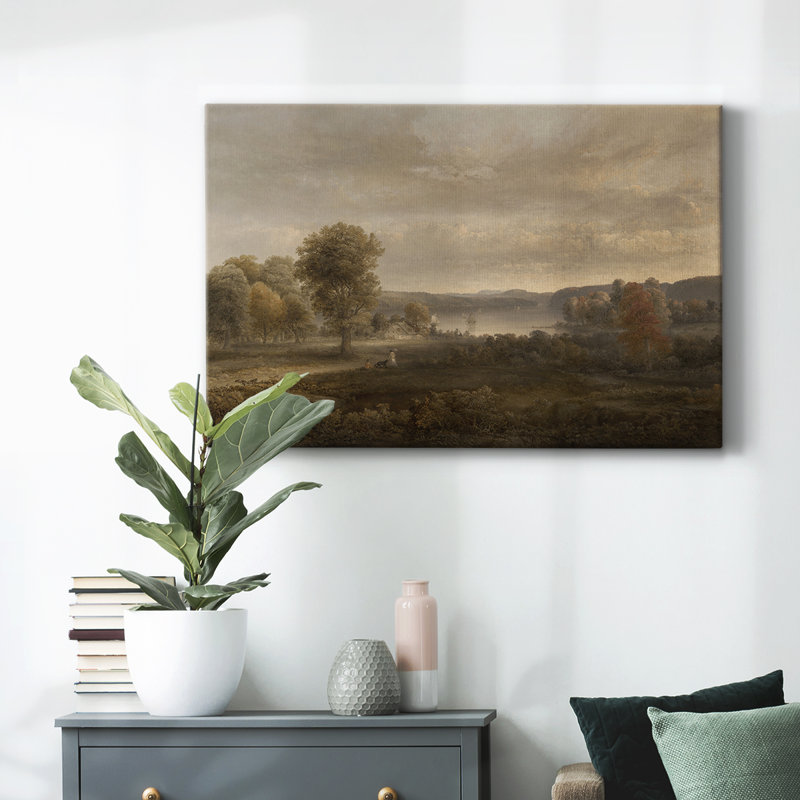 Paysage rétro - DCLxxxviii, H 19 po x l 28 po x P 1,5 po, Toile tendue