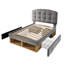 Upholstered Bed With Storage Drawers & Shelves, Adjustable Headboard, Velvet-454328955-454328957