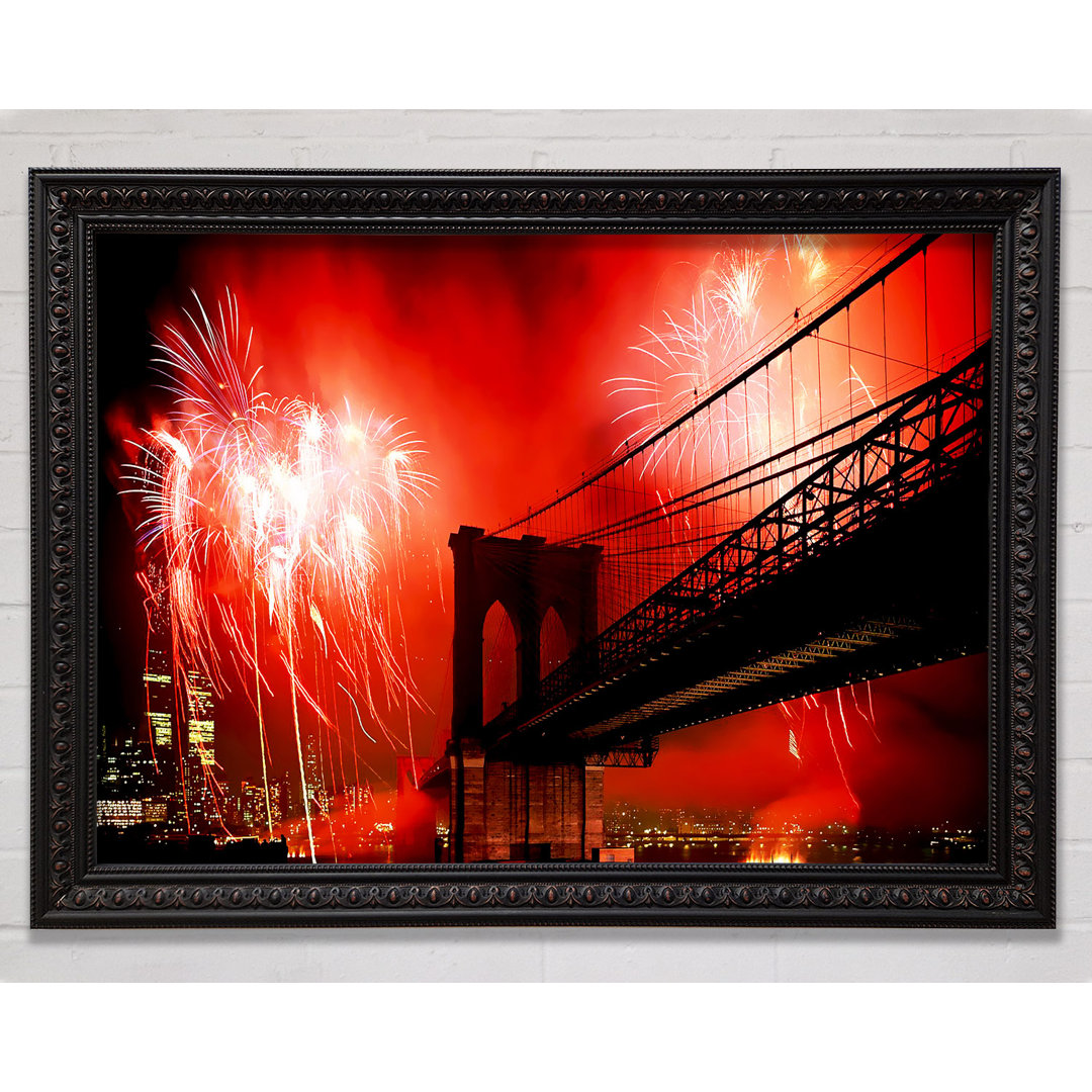 Brooklyn Bridge Feuerwerk - Druck