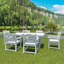 2 chaises de patio avec accoudoirs, fabriquées avec des hanches, grain de bois imitation blanc pur, 2 pièces de confort extérieur, hanches, option confortable