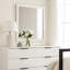 Miroir de commode Dyl, verre biseauté, cadre en bois blanc, carré de 40 pouces
