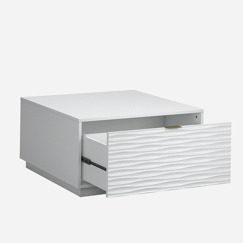 Table basse avec tiroir Coastal, finition blanche