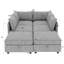 Canapés modulaires peu encombrants, tissu chenille, confort moderne avec rangement