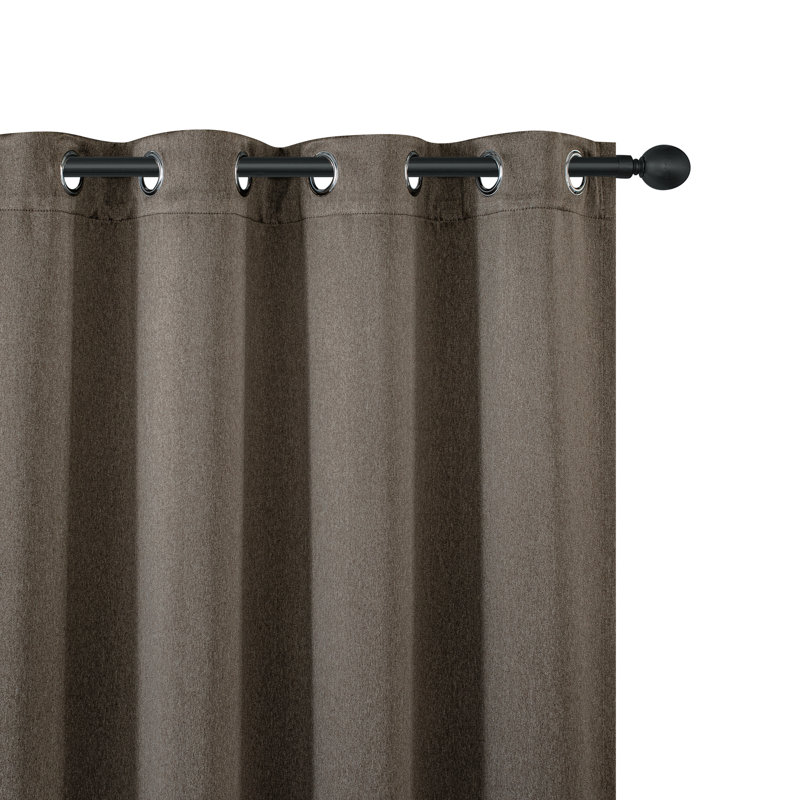 Paire de rideaux occultant de couleur unie 100% avec œillets (ensemble de 2), Taupe foncé, L 52 po x L 108 po