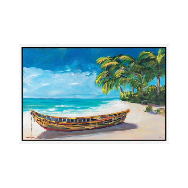 Lost Island - Print on Canvas, 152.5 cm H x 101.5 cm W, White Framed