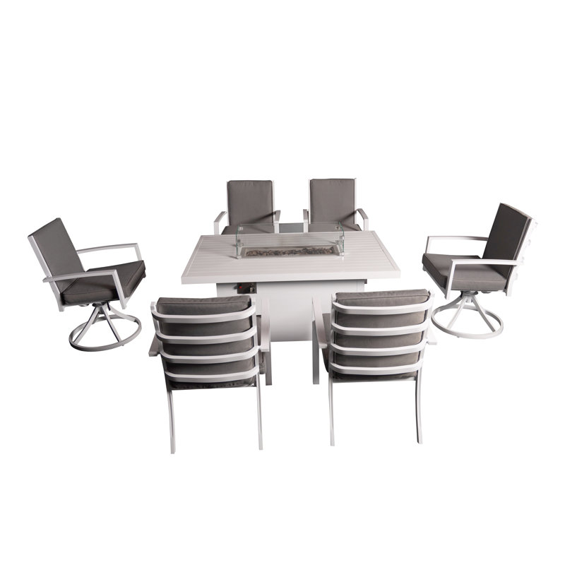 Ensemble repas d'extérieur rectangulaire pour 6 personnes L 55,12 po Eckford