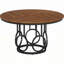 Table de salle à manger 47 "pour 4-6, table de salle à manger en bois rustique avec base en métal noir