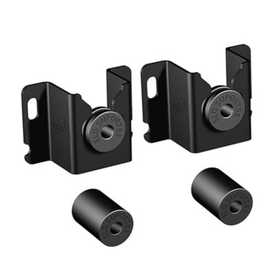 Support mural fixe ultraplat ELG pour téléviseurs de 14 à 75 pouces (jusqu'à 100 kg), hauteur d'installation de 35 mm, compatible VESA 75 x 75 à 800 x 400 mm, système de verrouillage rapide, pour montants de 30,5/40,5/45,7/61 cm, acier au carbone, noir