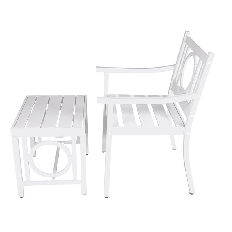 Modern White 22.5" Outdoor Chair with Water Resistant Powder Coated Steel