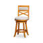 Tabouret de bar 30 po à finition naturelle avec siège en tissu beige