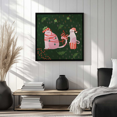 «Mischief Kitty Christmas IV» par Yvette St. Amant, reproduction d'art sur toile