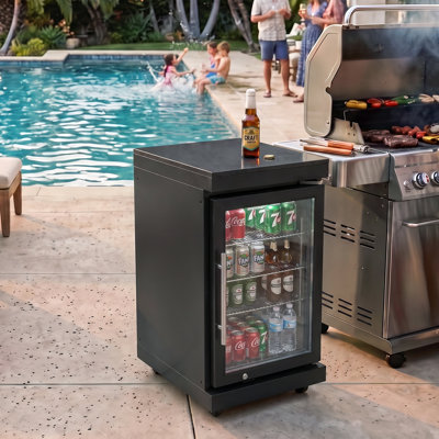 Piper 96 Inch 304 Marine‑Grade Stainless Steel Outdoor Kitchen Island Gas Grill Station, Modular Backyard Cooking Station With Height‑Adjustable Infrared Burner & Built‑In Beverage Cooler