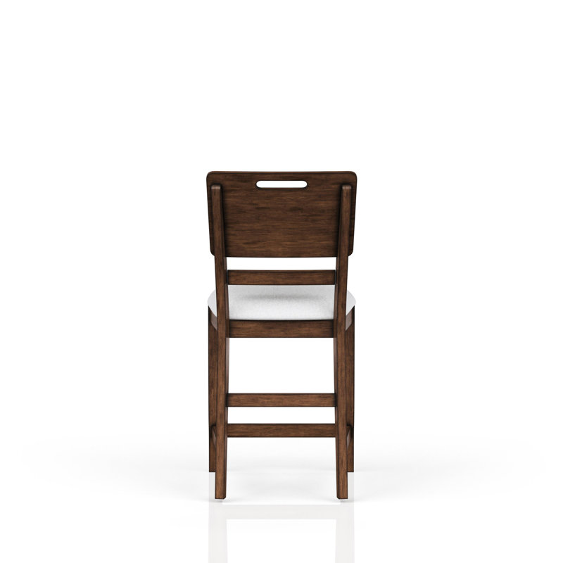 Tabouret de comptoir décontracté (2), brun, siège rembourré avec plateau à dossier 2, abat-jour brun, attrayant et