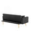 Futon-lit pliable convertible NOIR, canapé-lit pour un espace de vie compact.