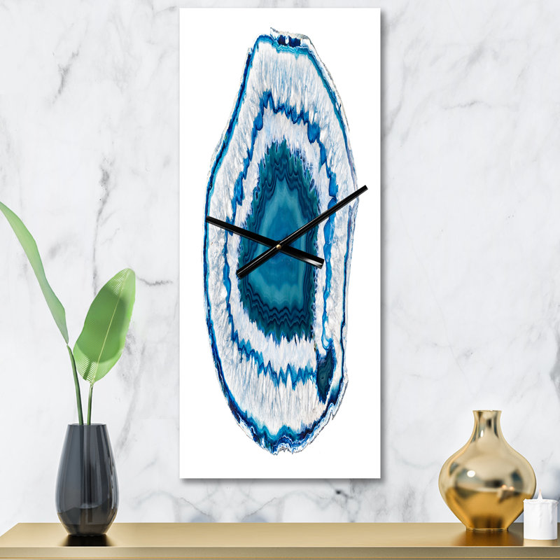 Horloge murale moderne en cristal bleu Agate, Petit