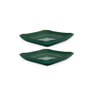 Glass Dinnerware 5.75" x 5.75" Square Turmeric Glass Plate (Set of 2)