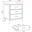 48 cm W Galvanised Steel Bedside Table-328815143