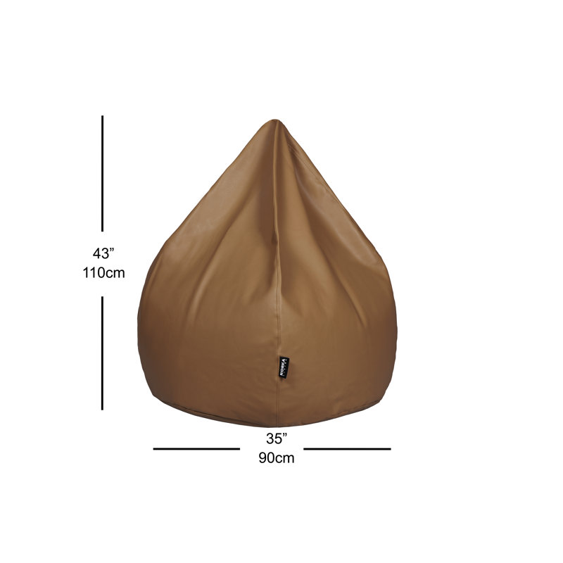 Fauteuil à billes Teardrop, Similicuir brun clair caramel