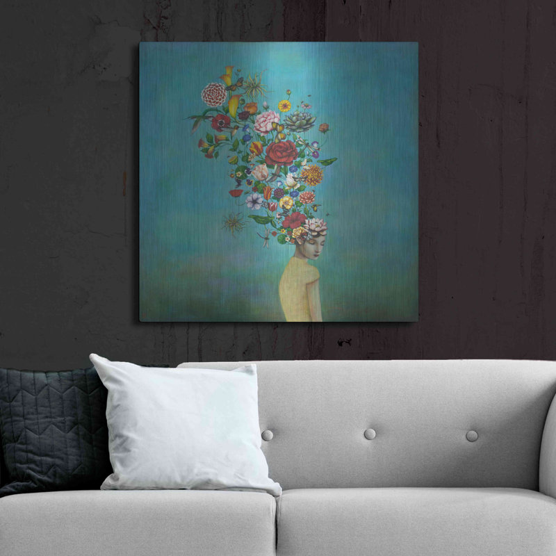 A Mindful Garden - Impression sans cadre sur métal, H 36 po x l 36 po x P 0,13 po
