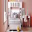 Structure de lit double en bois, armoire tout-en-un, tablette