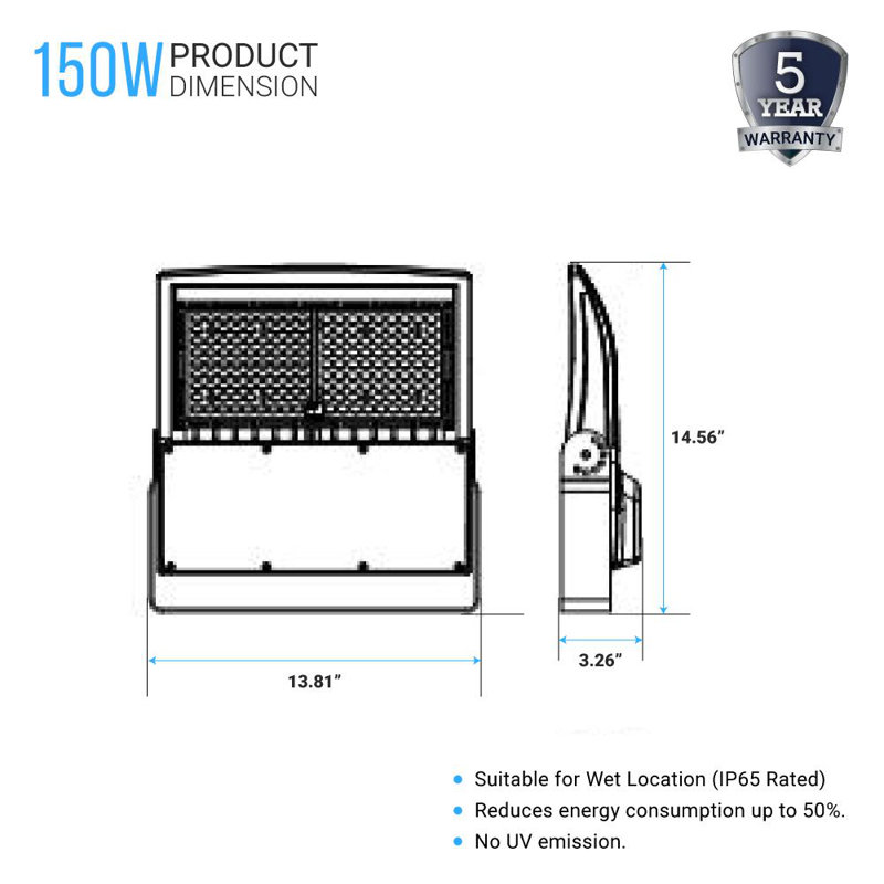 Projecteur d'extérieur à DEL 150W