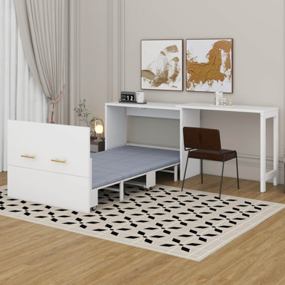 Lit simple escamotable avec bureau Murphy
