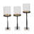 Modern Metal Candle Holder with Marble Base - Decorative Pillar Candlestick Holder for Tabletop Accent - Set of 3, 15", 13", 13", Gold-743754461