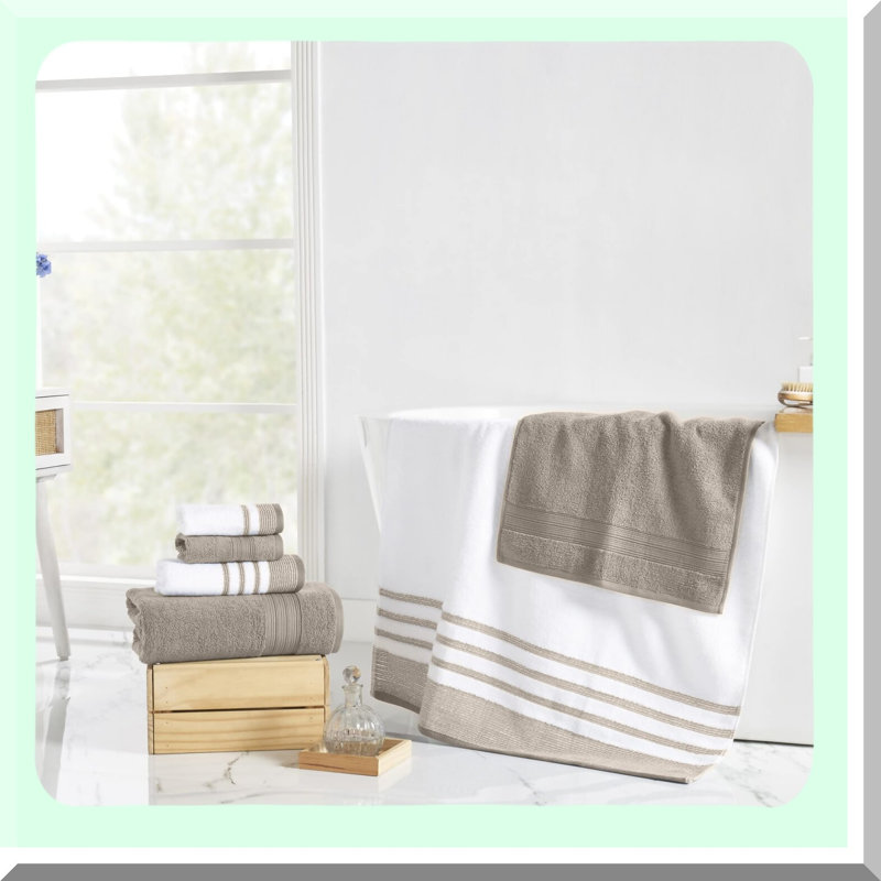 QuickDry Luxe Towel Set: 6-Piece Collection with 2 Bath Towels, 2 Hand Towels, 2 Washcloths in Tan